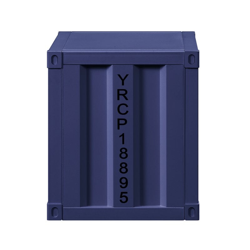 Bowery Hill Contemporary Nightstand with Open Storage in Blue