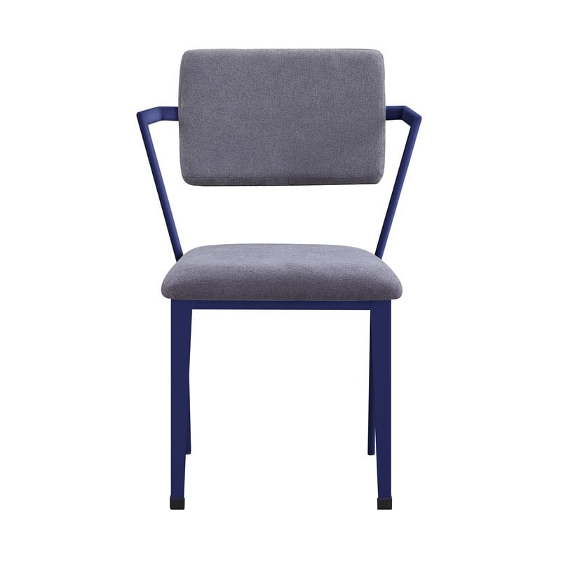 Bowery Hill Contemporary Metal Chair in Gray and Blue