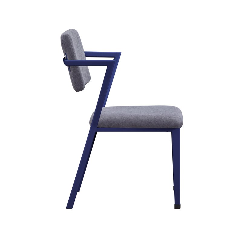 Bowery Hill Contemporary Metal Chair in Gray and Blue