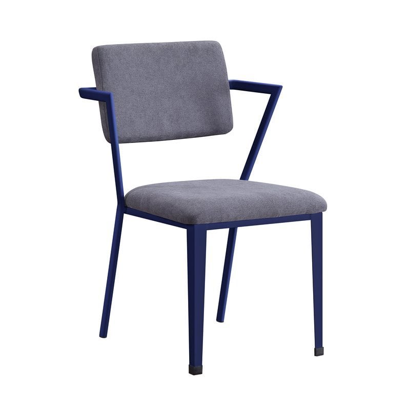 Bowery Hill Contemporary Metal Chair in Gray and Blue