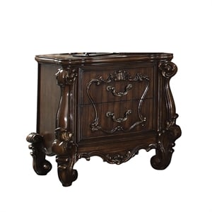 Bowery Hill Transitional 2 Drawer Nightstand in Cherry Oak