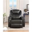 Bowery Hill Contemporary Faux Leather Rocker Recliner with Massage in Black