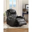 Bowery Hill Contemporary Faux Leather Rocker Recliner with Massage in Black