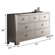Bowery Hill Wood 7-Drawers Bedroom Dresser in Platinum Silver