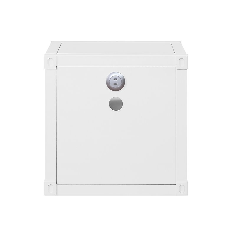 Bowery Hill Contemporary Nightstand with Open Storage in White