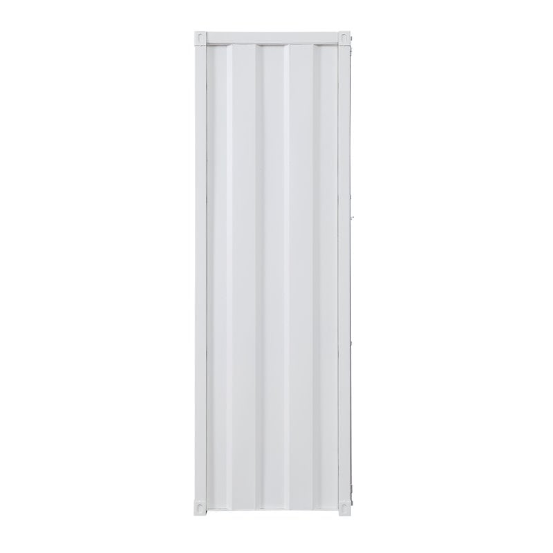 Bowery Hill Contemporary Metal Wardrobe Armoire with 1 Door in White