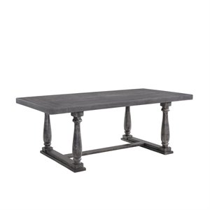 Bowery Hill Transitional Dining Table in Weathered Gray Oak