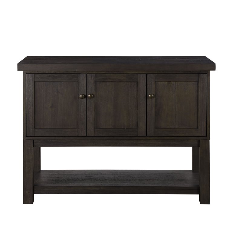 Bowery Hill Transitional Server with Open Storage in Distressed Walnut