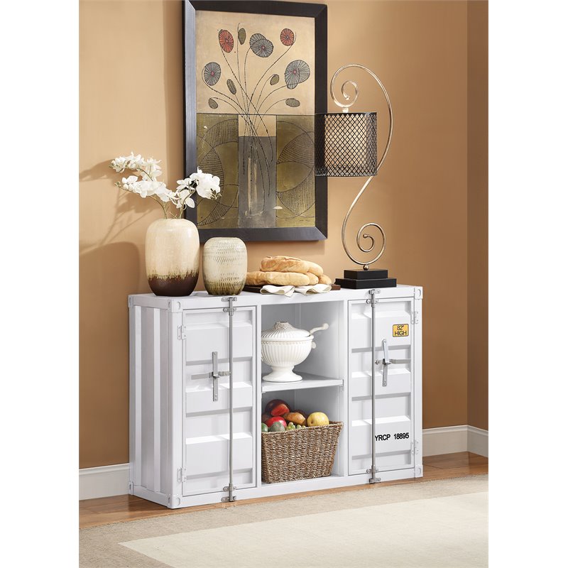Bowery Hill Contemporary Server with Storage in White