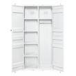 Bowery Hill Modern Double Door Metal Wardrobe in White