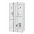 Bowery Hill Modern Double Door Metal Wardrobe in White