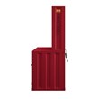 Bowery Hill Modern Metal Desk and Hutch with Storage in Red