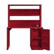 Bowery Hill Modern Metal Desk and Hutch with Storage in Red