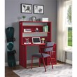 Bowery Hill Modern Metal Desk and Hutch with Storage in Red