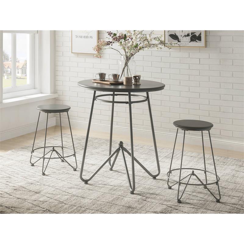 Bowery Hill 3PC Counter Height Dining Set in Gray Oak and Sandy Gray
