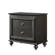 Bowery Hill 2 Drawer Nightstand with USB Charging Dock in Metallic Gray
