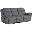 Bowery Hill Modern Velvet Reclining Sofa with USB Dock in Gray