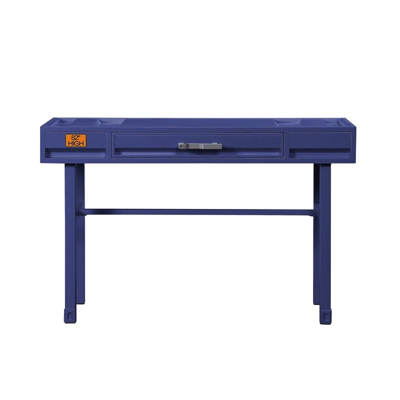 Bowery Hill Contemporary 1 Drawer Wood Vanity Desk in Blue
