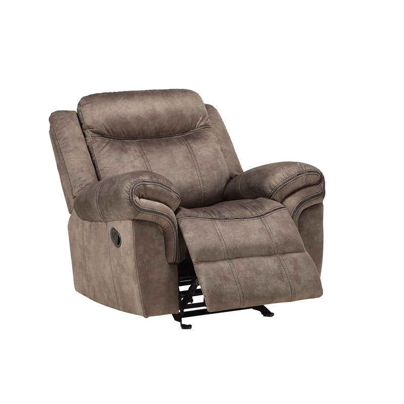 Bowery Hill Modern Velvet Glider Motion Recliner in Chocolate