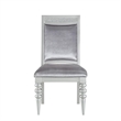 Bowery Hill Contemporary Wood Rhinestone Inlay Side Chair in Gray (Set of 2)