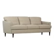 Bowery Hill Modern Leather Upholstered T-Shaped Cushion Sofa in Beige