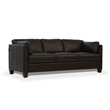 Bowery Hill Modern Leather Sofa in Chocolate
