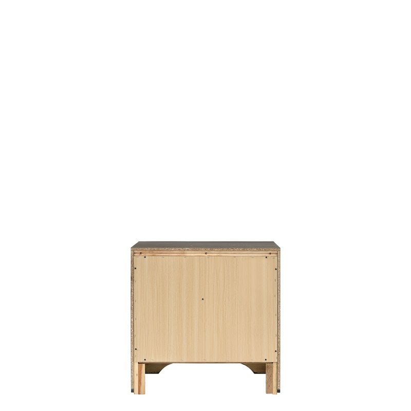 Bowery Hill Modern 3 Drawer Nightstand in Gray