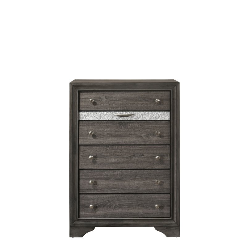 Bowery Hill Modern 6 Drawer Chest in Gray