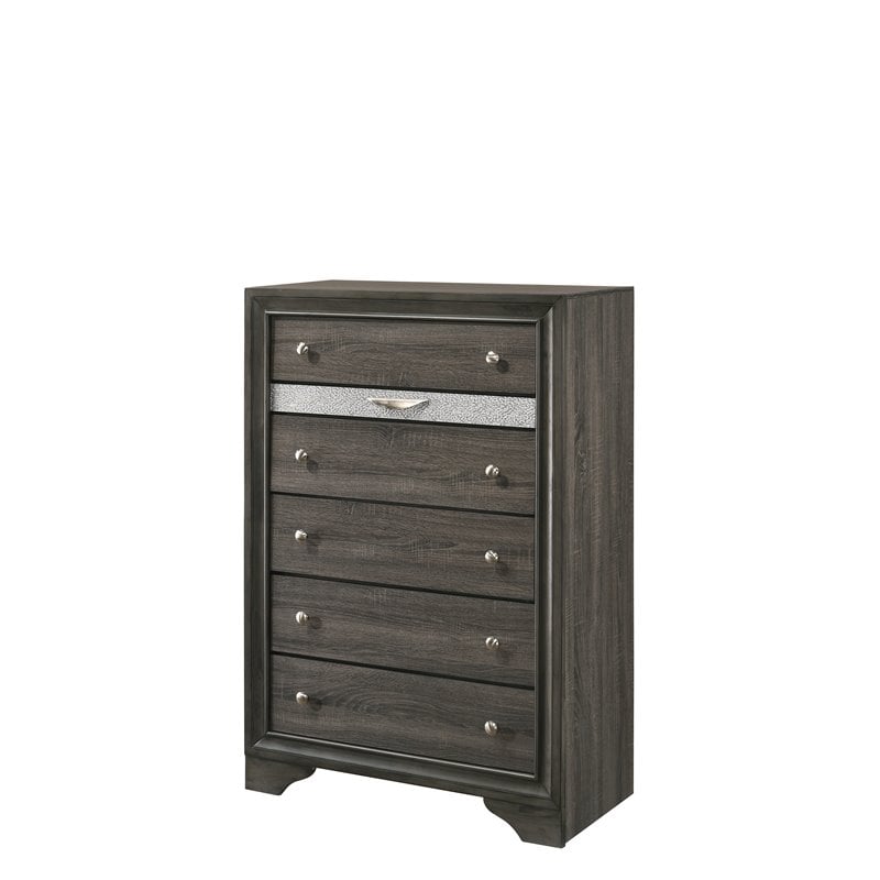Bowery Hill Modern 6 Drawer Chest in Gray
