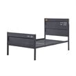 Bowery Hill Contemporary Full Panel Metal Bed in Gunmetal