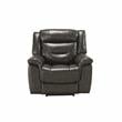 Bowery Hill Leather-Aire Power Motion Recliner with USB Dock in Gray