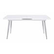 Bowery Hill Modern Dining Table in White High Gloss and Chrome