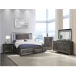 Bowery Hill Contemporary 2 Drawer Nightstand in Metallic Gray