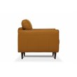 Bowery Hill Modern Tufted Leather Sofa in Caramel