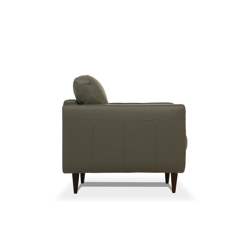 Bowery Hill Modern Tufted Leather Sofa in Pesto Green