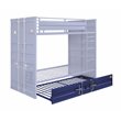 Bowery Hill Industrial Contemporary Twin Trundle with Caster Wheels in Blue