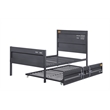 Bowery Hill Contemporary Twin Trundle with Caster Wheels in Gunmetal