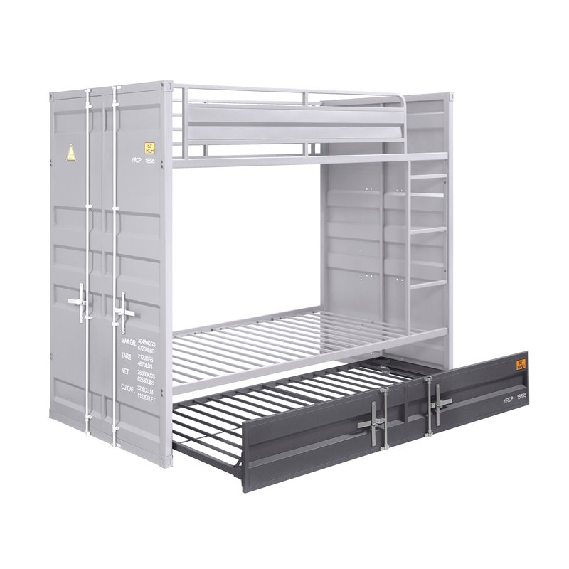 Bowery Hill Contemporary Twin Trundle with Caster Wheels in Gunmetal