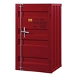 Bowery Hill Contemporary Metal Rectangular Chest with 1 Door in Red