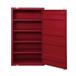 Bowery Hill Contemporary Metal Rectangular Chest with 1 Door in Red