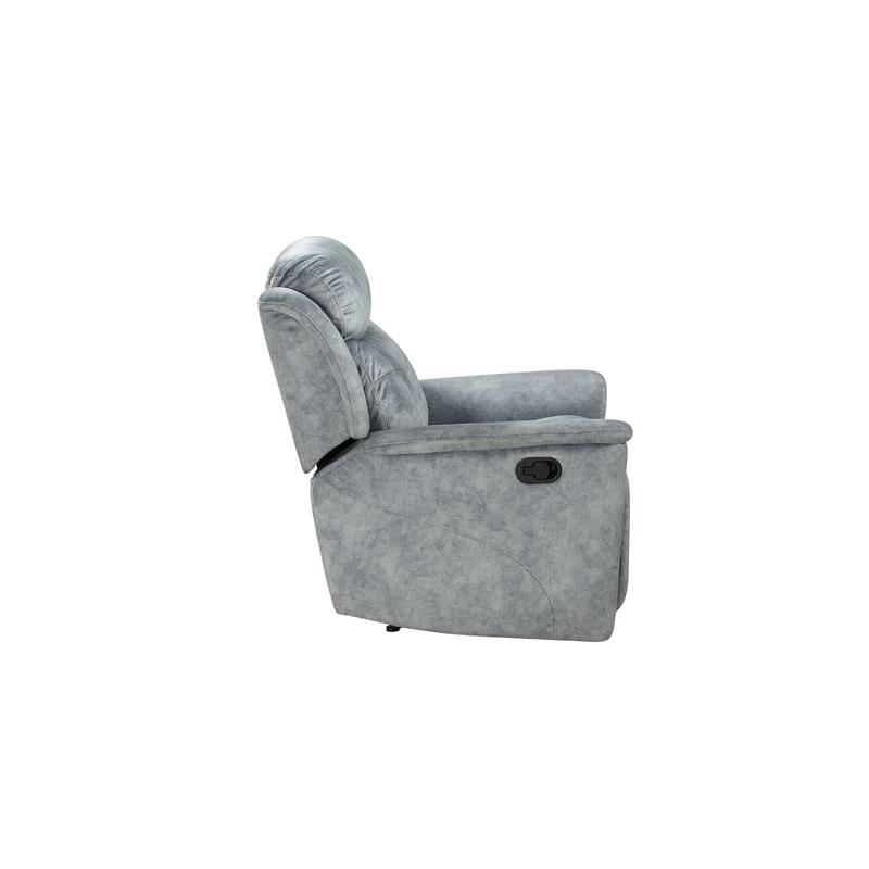 Bowery Hill Modern Tufted Motion Recliner in Silver Gray