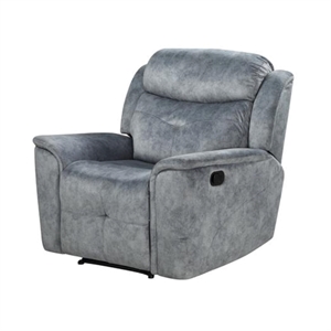 bowery hill modern tufted motion recliner in silver gray