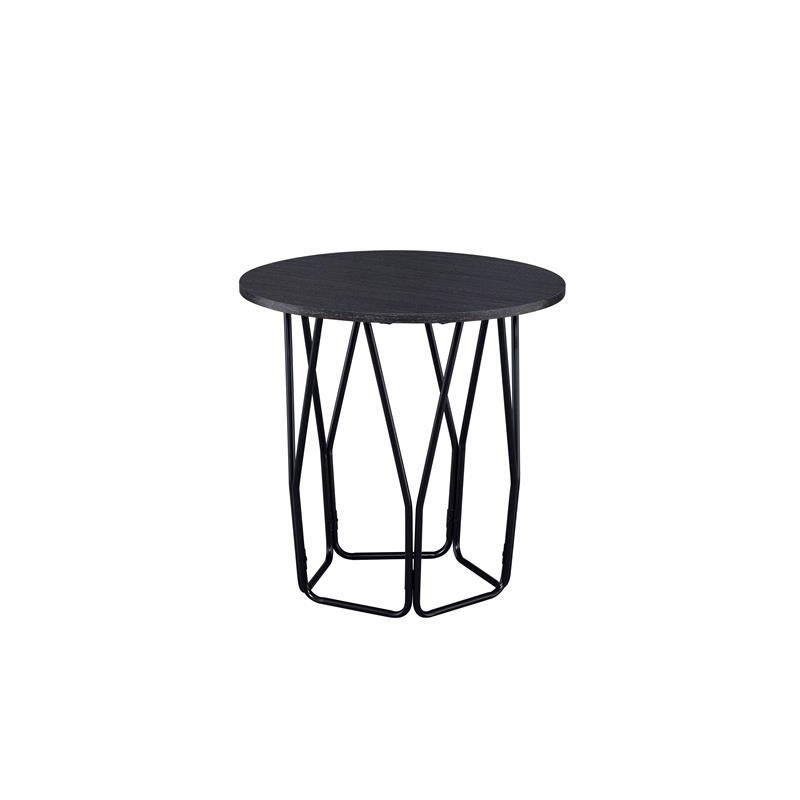 Bowery Hill Contemporary Round End Table in Black