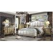 Bowery Hill Traditional Queen Panel Bed with Nailhead Trim in Gold