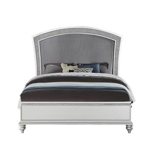 Bowery Hill Contemporary Eastern King Panel Bed in Platinum