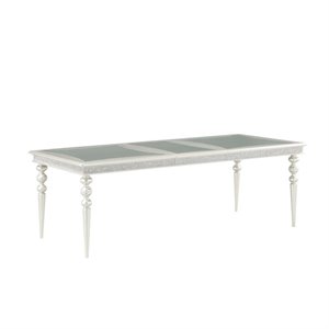 Bowery Hill Contemporary Dining Table with Extension Leaf in Platinum