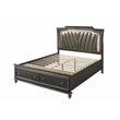 Bowery Hill King Bed with Faux Leather LED Headboard in Gray