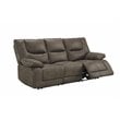 Bowery Hill Leather-Aire Power Reclining Sofa with USB Charging in Gray