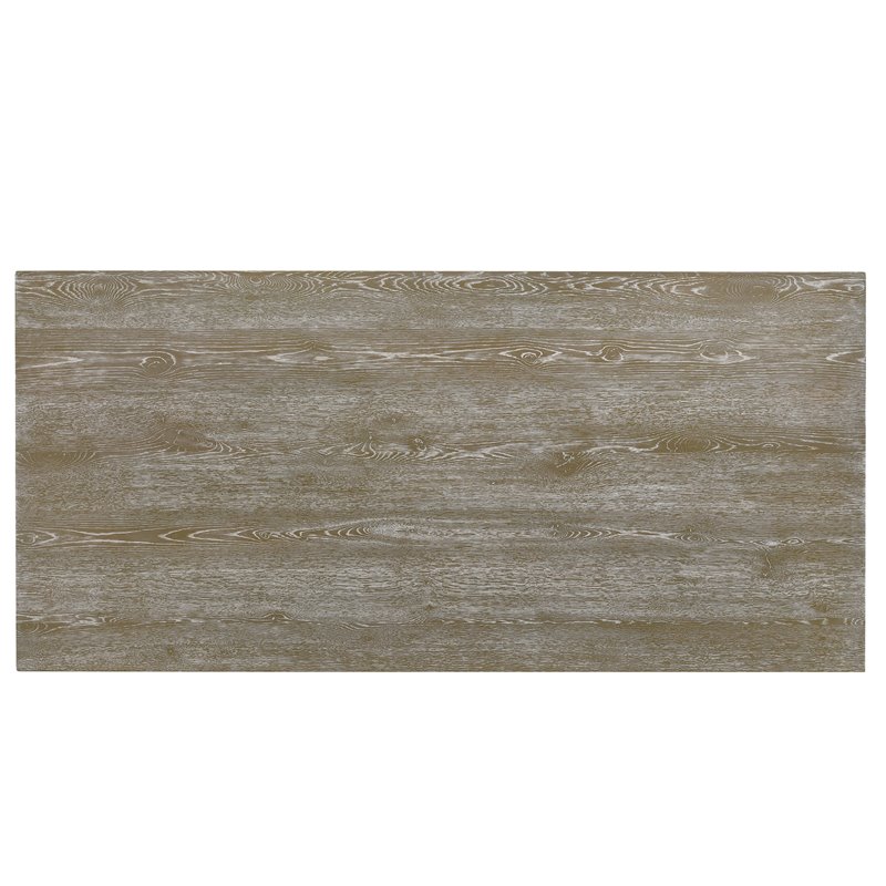 Bowery Hill Transitional Dining Table with Double Pedestal in Reclaimed Gray