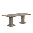Bowery Hill Transitional Dining Table with Double Pedestal in Reclaimed Gray